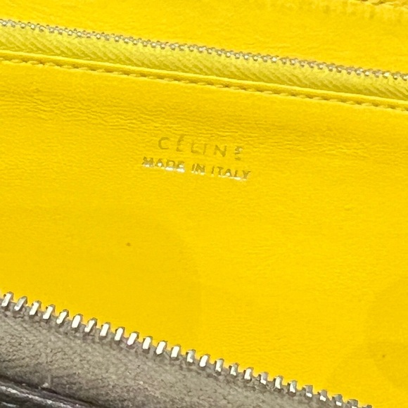 CELINE Drummed Calfskin Large Zip Around Multifunction Wallet Souris - Picture 7 of 9